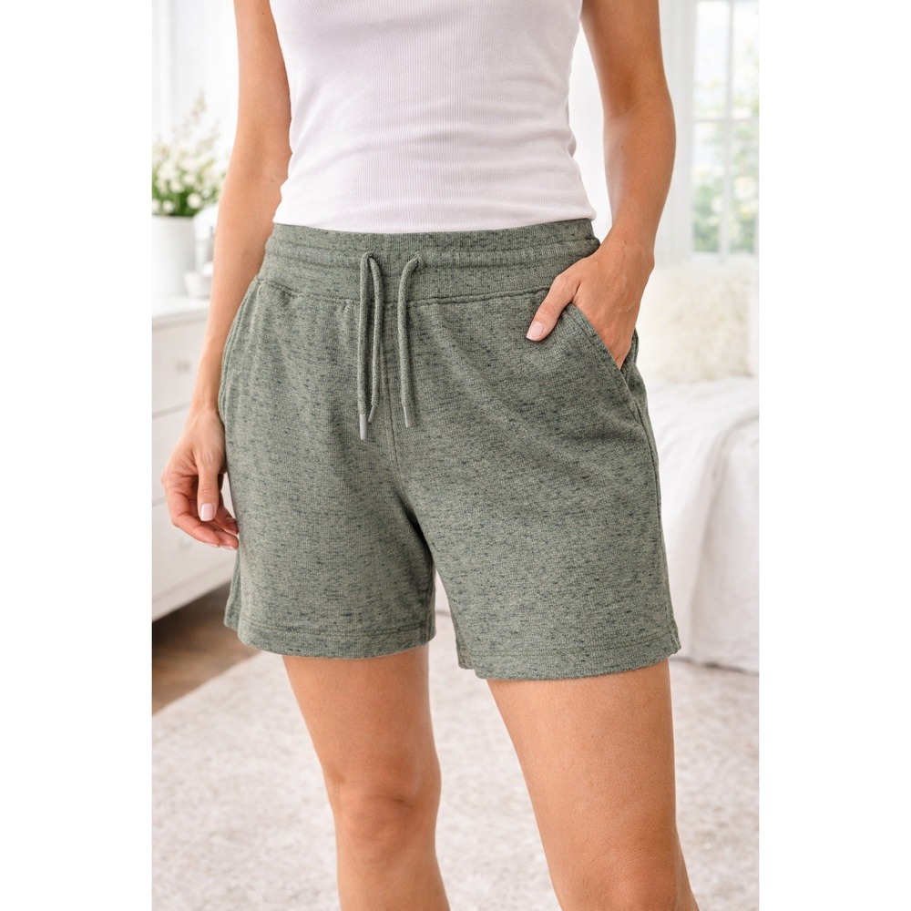 Pact Olive Drawstring Lounge Shorts